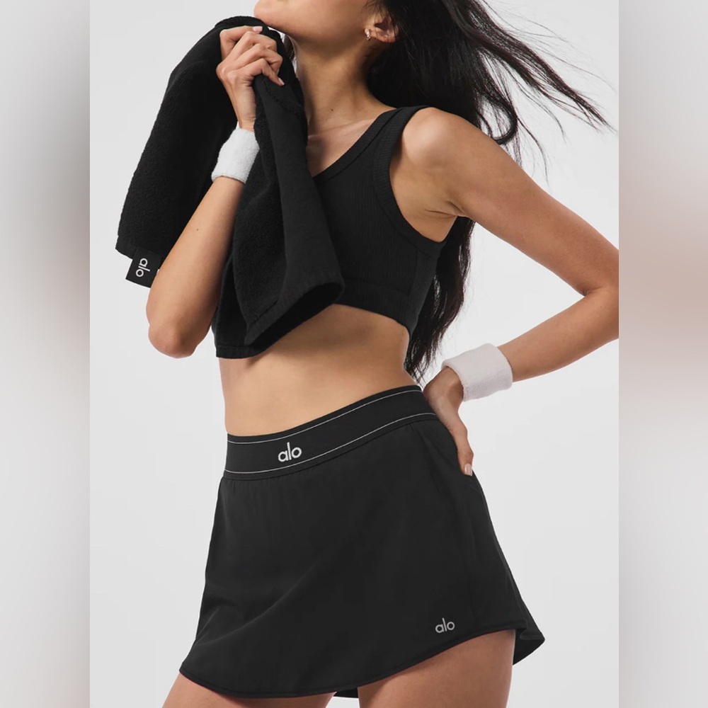 🆕ALO🎱 Match Point Tennis Skirt Core Black Sz XXS